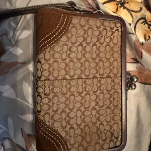 Coach kisslock Brown Patterned Wallet